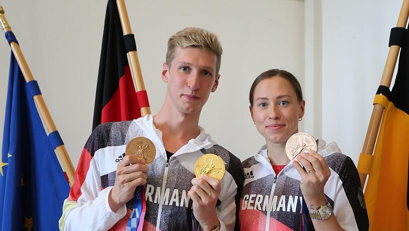 Deutschlands Schwimm-Powerpaar: Florian und Sarah Wellbrock. Deutschlands Schwimm-Powerpaar: Florian und Sarah Wellbrock.