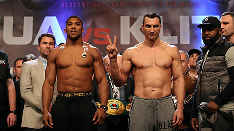 Anthony Joshua wiegt vier Kilo mehr als Wladimir Klitschko.