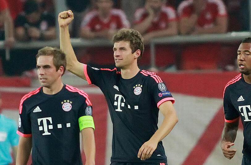 Zweifacher Torschütze in Piräus: Bayern-Star Thomas Müller hat einfach einen Lauf.