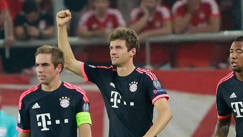 Zweifacher Torschütze in Piräus: Bayern-Star Thomas Müller hat einfach einen Lauf. Zweifacher Torschütze in Piräus: Bayern-Star Thomas Müller hat einfach einen Lauf.