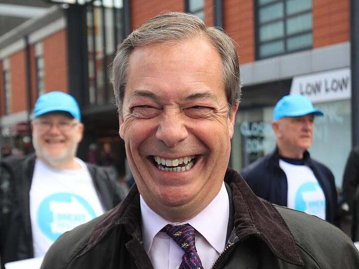 Seine Brexit-Partei könnte bei der Europawahl einen spektakulären Erfolg einfahren: Ex-Ukip-Chef Nigel Farage.