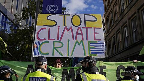 Ein Protest am Rande der COP26-Klimakonferenz in Glasgow. Symbolbild.