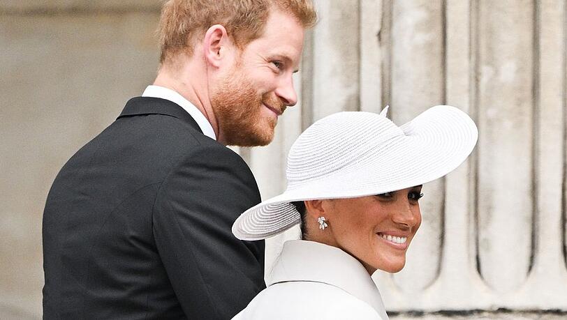 Prinz Harry und Herzogin Meghan bei den Feierlichkeiten zum Thronjubiläum.