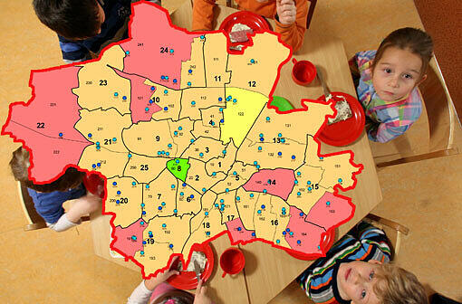 Derzeit sind in München so viele Kinderkrippen geplant wie noch nie - und es wird eifrig gebaut. In diesem Jahr gibt die Stadt 114 Millionen Euro für Neubauten aus. Bis Ende 2013 wollen die Stadt und freie Träger 4500 neue Krippenplätze anbieten. Davon baut die Stadt 1500 Plätze an 36 Orten selbst. Wie die Versorgung mit Plätzen derzeit pro Stadtteil ist - und wie sie werden soll, erfahren Sie, wenn Sie sich durch unsere Grafiken klicken.