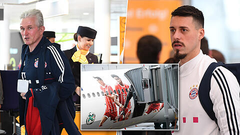 Am Dienstagvormittag hob der FC Bayern in Richtung Doha ab. Klicken Sie sich durch die Bilder vom Flughafen.