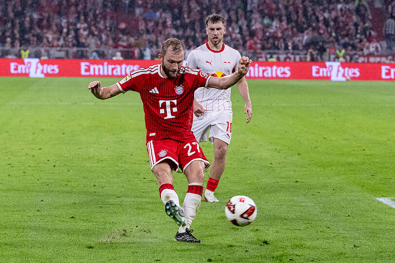 Gegen seinen Ex-Klub in der Defensive kaum gefordert: Konrad Laimer. Gegen seinen Ex-Klub in der Defensive kaum gefordert: Konrad Laimer.