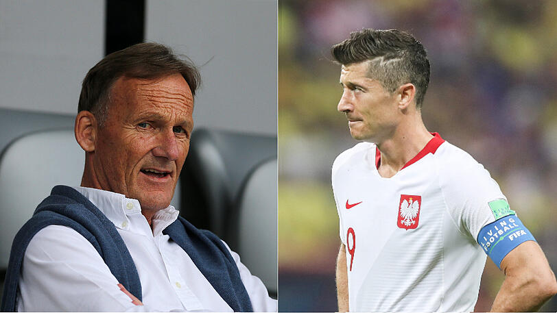BVB-Geschäftsführer Hans-Joachim Watzke (links) schätzt Robert Lewandowski - Angreifer des FC Bayern und Kapitän der polnischen Nationalelf - immer noch sehr.