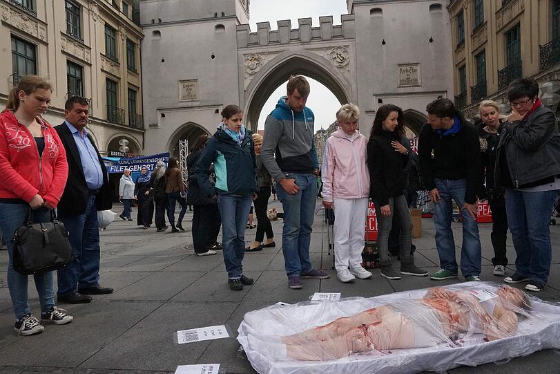 Die Bilder vom Nackt-Protest am Stachus.