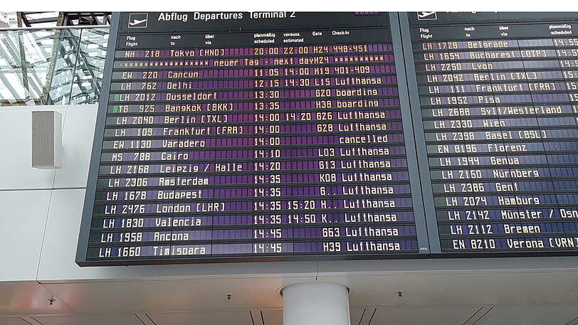 LH1830 verspätet sich.