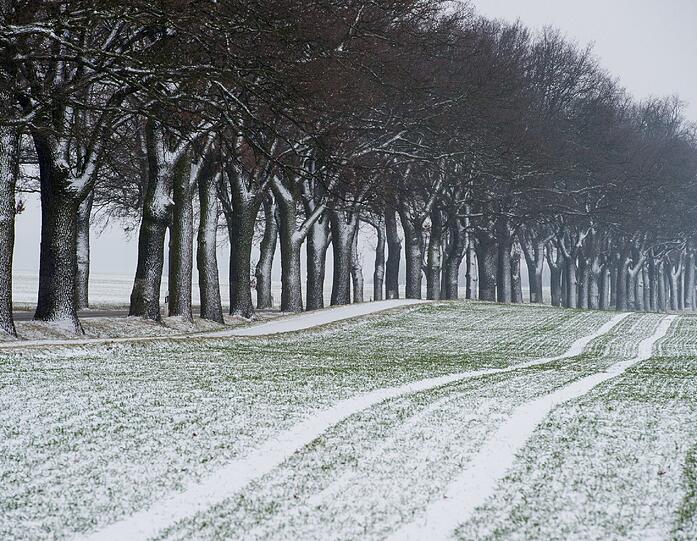 Wintereinbruch in Bayern am meteorologischen Frühlingsanfang.