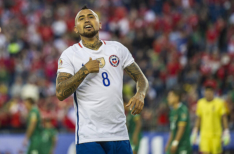 In Torlaune: Bayern-Star Arturo Vidal.