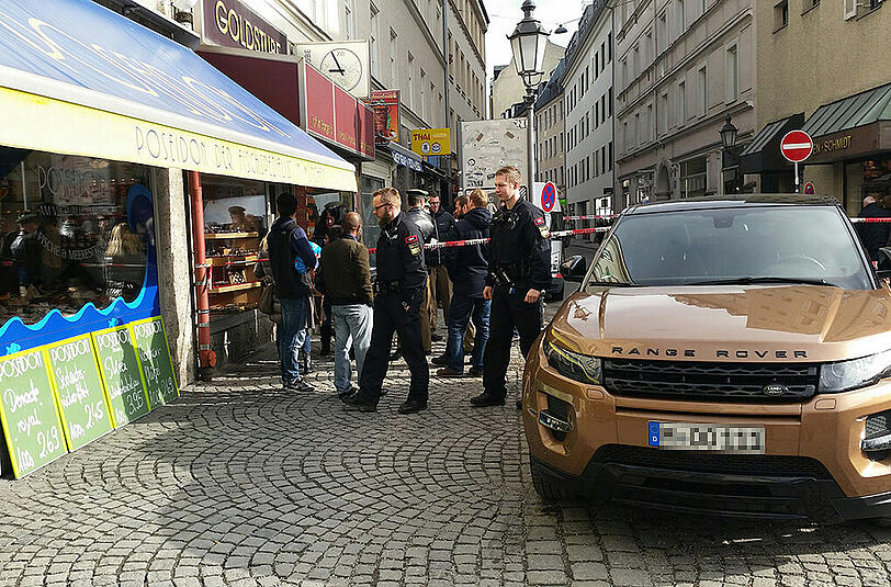 Der Juwelier "Goldstube" am Viktualienmarkt wurde am 29.01.2016 überfallen.