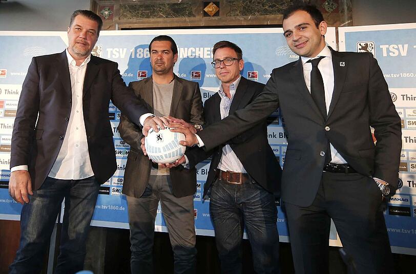 Dieses Quartett soll&rsquo;s richten: Gerhard Poschner (2.v.l.) mit Präsident Gerhard Mayrhofer, Geschäftsführer Markus Rejek und Investoren-Berater Noor Basha