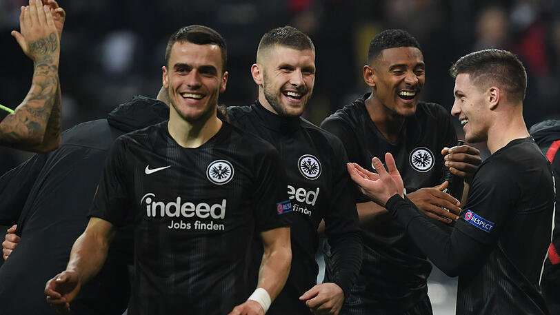 Volle Offensivpower: Die Frankfurter Kostic, Rebic, Haller und Jovic (v.l.).