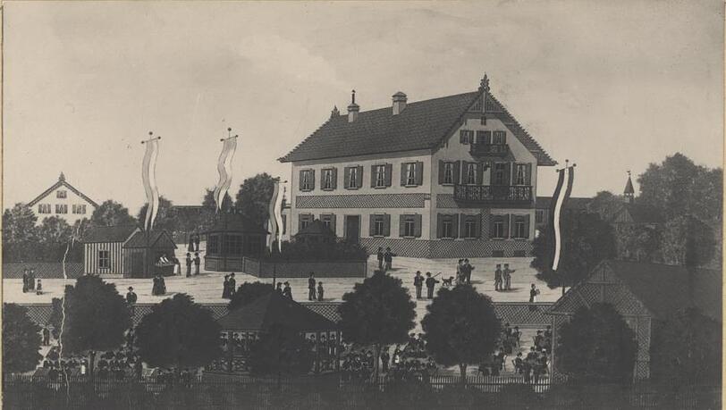 Die Rosenau am Standort des heutigen Nordbads.