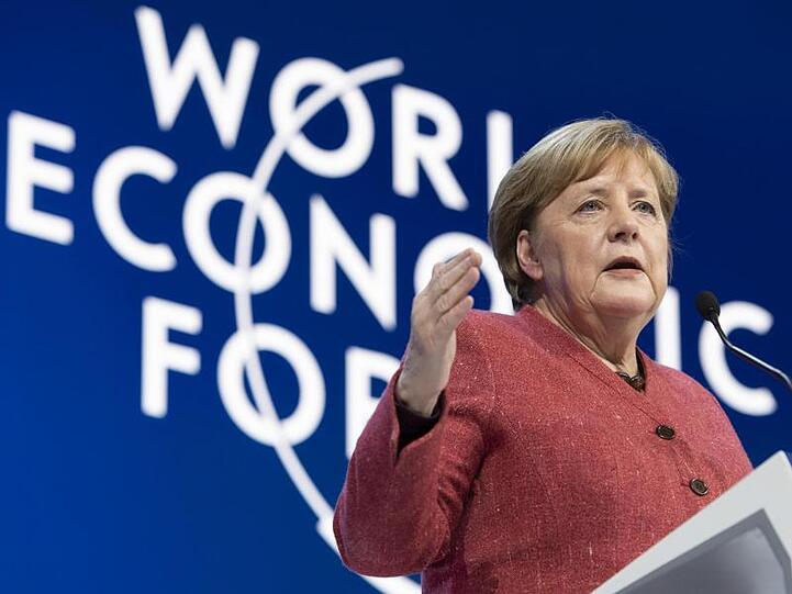 "Der Preis des Nichthandelns ist viel höher als der Preis des Handelns.": Bundeskanzlerin Angela Merkel spricht beim Weltwirtschaftsforum in Davos.