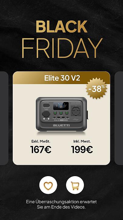 Die 4,3-kg-leichte Elite 30 V2 bietet 288 Wh Kapazität und bleibt dabei leicht genug für den Einhand-Transport und ist perfekt für minimalistisches Camping.