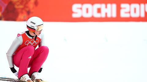 Eric Frenzel nach einem Trainingssprung. Für ihn soll es ganz nach oben aufs Podest gehen.