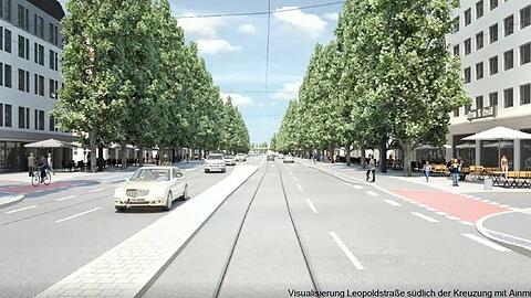 So sind die Tramgleise auf der Leopolstraße geplant.