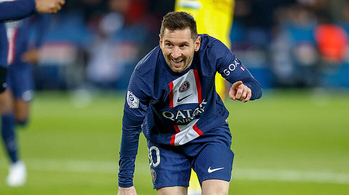 PSG-Star Lionel Messi bejubelt einen Treffer im Liga-Spiel gegen den FC Nantes.