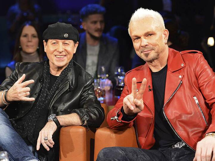 Klaus Meine (li.) und Rudolf Schenker gemeinsam in der NDR Talkshow in Hamburg