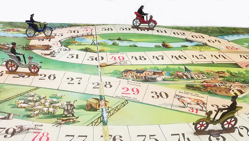„Die Automobilfahrt“ von etwa 1905.
