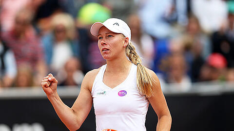 Nach 2:33 Stunden verwandelte Mona Barthel ihren Matchball.