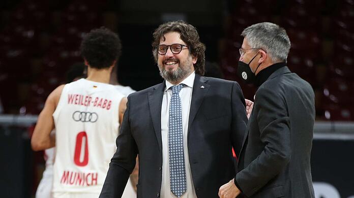Wollen mit dem FCBB den Pokalsieg in eigener Halle: Trinchieri (l.) und Hainer.