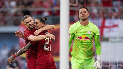 Liverpools Neuzugang Darwin Núñez (M) erzielte gegen Leipzig vier Tore.