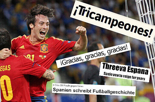4:0 im Finale gegen Italien!! Spanien demonstrierte am Sonntag eindrucksvoll, warum es derzeit die beste Fußballnation der Welt ist. Ganz Europa verneigt sich vor den Iberern - die internationalen Pressestimmen im Überblick.