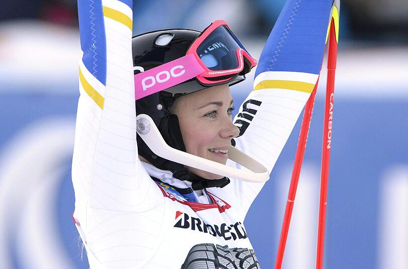 Frida Hansdotter freut sich über ihren dritten Weltcupsieg.