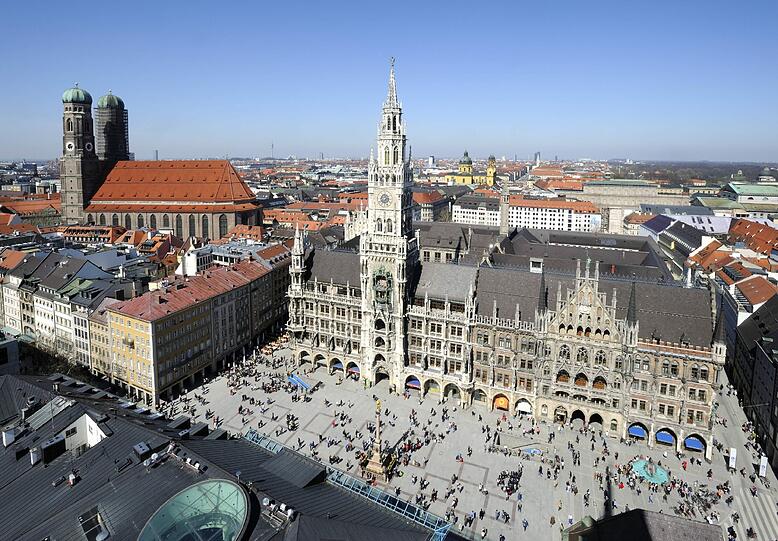 Der Marienplatz in München.