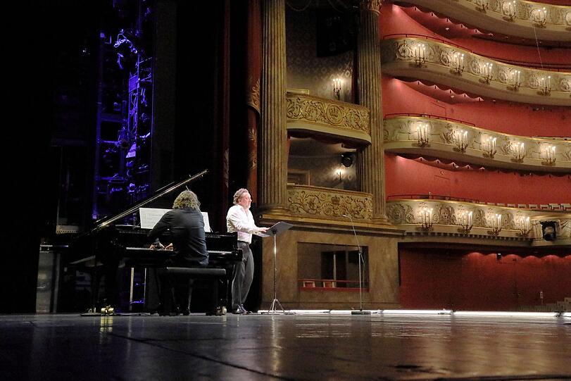 Christian Gerhaher und Gerold Huber beim Montagskonzert im leeren Nationaltheater.