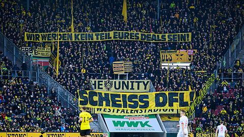 Der Ärger der Fans über einen möglichen Einstieg eines Investors bei der Deutschen Fußball Liga ist weiterhin groß.