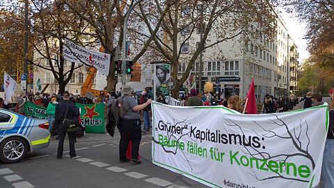 Die Aktivisten vor dem Büro der Grünen.