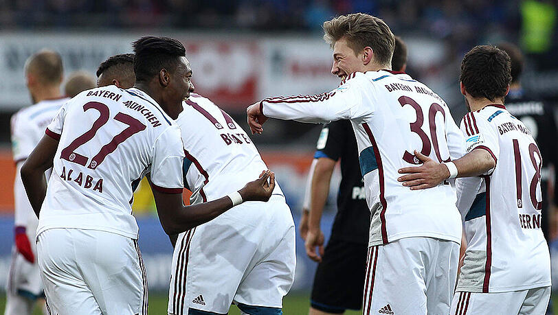 Jubel über das 6:0 von Mitchell Weiser. In den letzten Zwei Liga-Spielen hat der FC Bayern 14 Tore geschossen. Jubel über das 6:0 von Mitchell Weiser. In den letzten Zwei Liga-Spielen hat der FC Bayern 14 Tore geschossen.