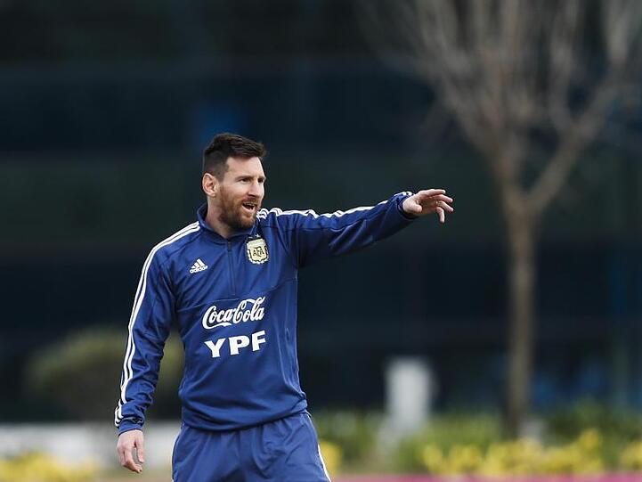 Lionel Messi beim Training der argentinischen Nationalmannschaft der Copa América.