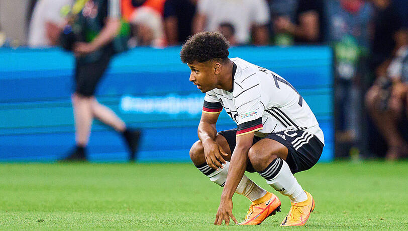 Karim Adeyemi beim 1:1 gegen Ungarn. Karim Adeyemi beim 1:1 gegen Ungarn.