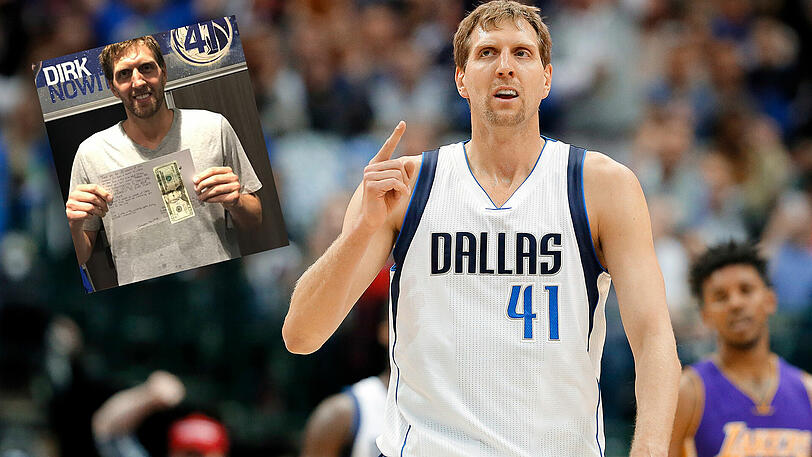 Ein Fan bedankt sich auf ganz eigene Weise bei Dirk Nowitzki.