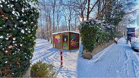 MIt Graffiti: So stellt sich die Initiative das H&auml;usl vor.