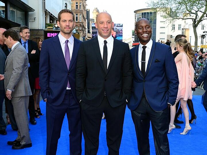 Paul Walker mit Vin Diesel und Tyrese Gibson bei der Premiere des sechten Teils der Reihe