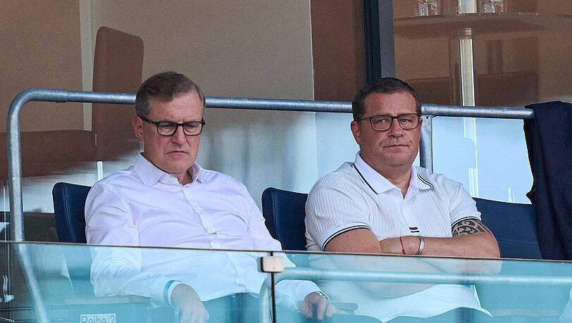 Hatte die gleichen Probleme wie die anderen Bundesligavereine im Sommer: Sportvorstand Max Eberl, hier mit Vorstandschef Jan-Christian Dreesen.