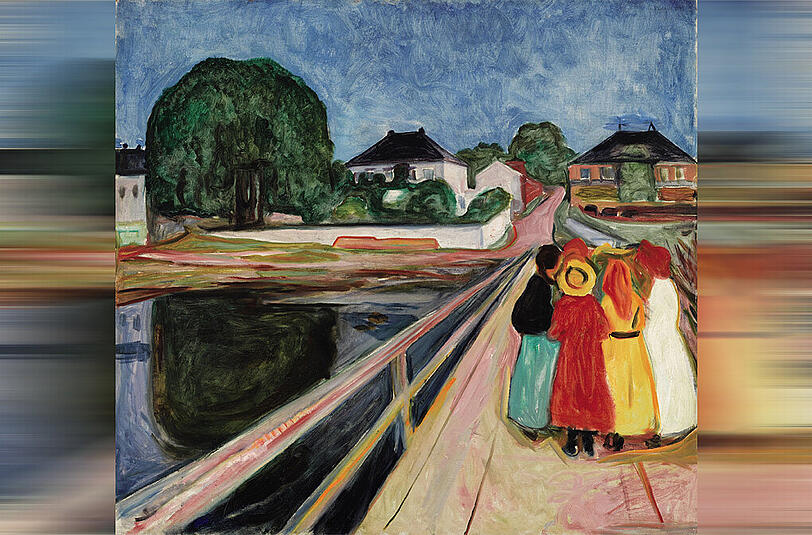 Das Gemälde "Mädchen auf der Brücke" (1902) von Edvard Munch ist im New Yorker Auktionshaus Sotheby's für 54,5 Millionen US-Dollar, das sind rund 50,6 Millionen Euro, versteigert worden.