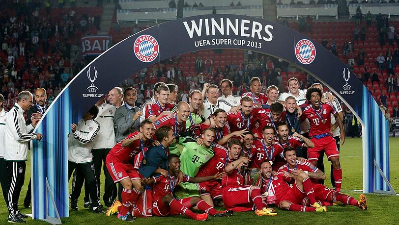 Kleine Revanche: Pep Guardiolas Bayern gewinnen den europäischen Supercup 2013 gegen Chelsea. Kleine Revanche: Pep Guardiolas Bayern gewinnen den europäischen Supercup 2013 gegen Chelsea.