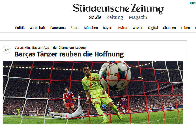 Die internationalen Pressestimmen 3:2-Sieg des FC Bayern gegen Barcelona.