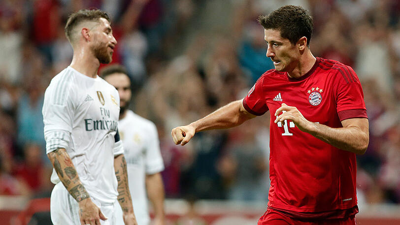 Ein Tor von Robert Lewandowski gegen Real Madrid verhalfd dem FC Bayern 2015 zum Gewinn des Audi Cups.