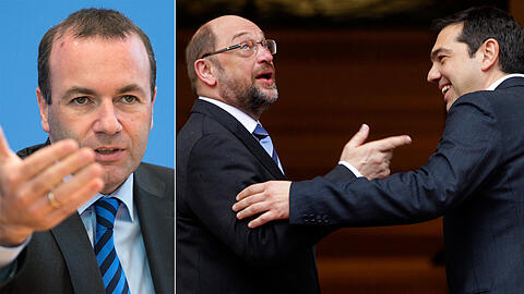 CSU-Vize Manfred Weber kritisiert die Politik von SPD-Kanzlerkandidat Martin Schulz - Alexis Tsipras würde sich freuen.