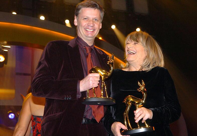 Günther Jauch und Alice Schwarzer bei der Bambi-Verleihung 2004.