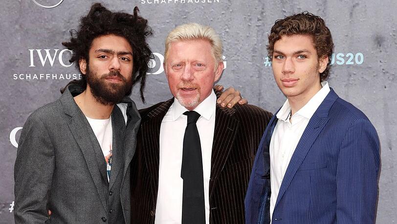 Boris Becker mit seinen beiden Söhnen Noah (l.) und Elias.