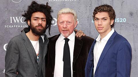 Boris Becker mit seinen beiden Söhnen Noah (l.) und Elias.